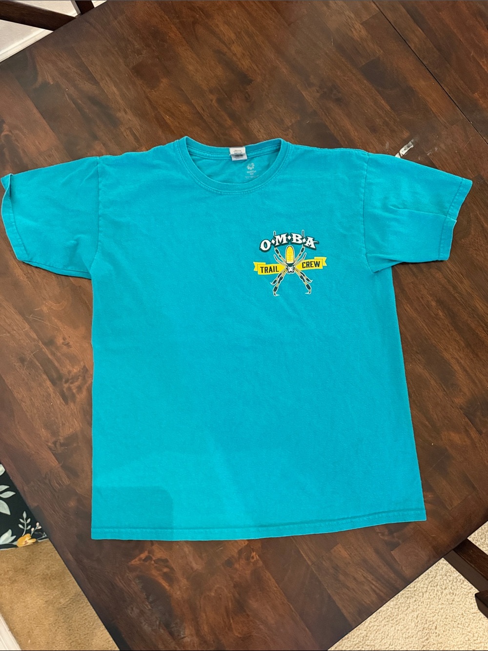 Vintage Girl’s XL Turquoise 'OMBA Trail Crew' Graphic Tee